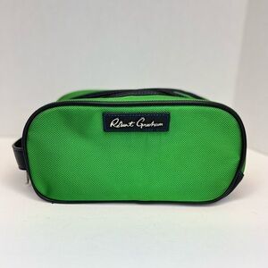 Robert Graham Gainsford Travel/Toiletry Case Durable Dopp Green Dual Pocket XLNT
